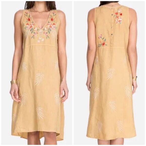 Johnny Was Caspin Linen Midi Dress Size XS - Picture 1 of 9